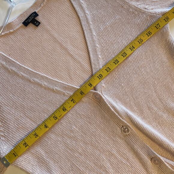 Talbots Pink Linen Button Cardigan Womens Medium Lightweight Topper Sweater - Picture 6 of 7